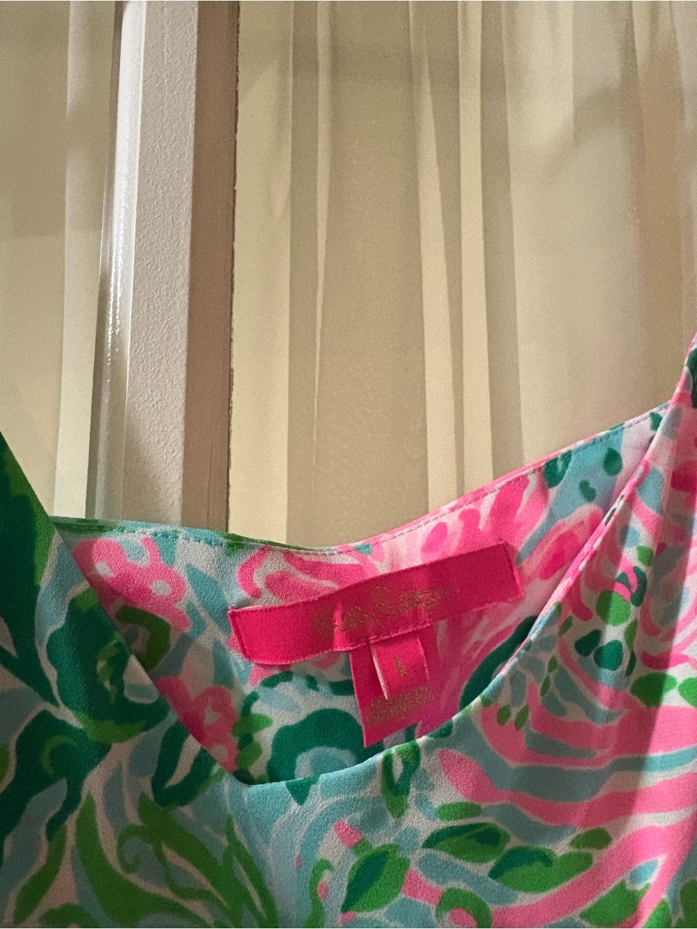 Lilly Pulitzer Pink & Green Floral Print Tank Top - Picture 4 of 5